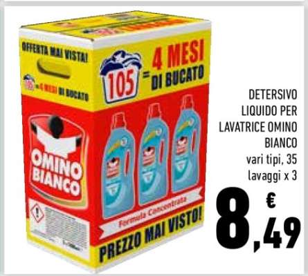 Detersivo liquido per lavatrice Omino Bianco