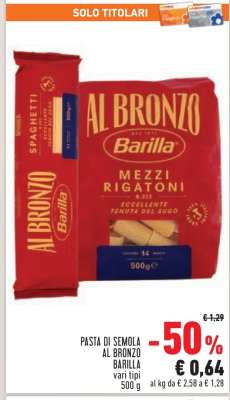 PASTA DI SEMOLA AL BRONZO BARILLA