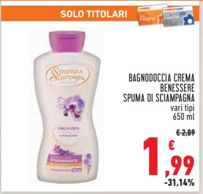 BAGNODOCCIA CREMA BENESSERE SPUMA DI SCIAMPAGNA