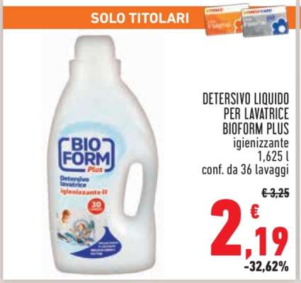 DETERSIVO LIQUIDO PER LAVATRICE BIOFORM PLUS