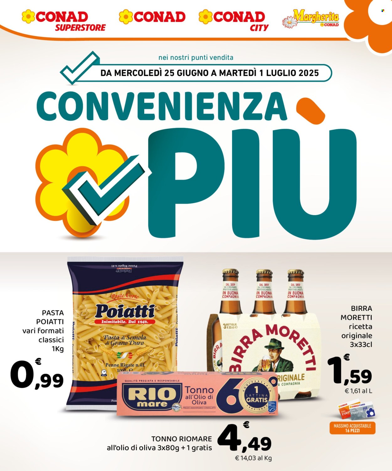 Volantino Conad - 25/6/2025 - 1/7/2025. Pagina 1