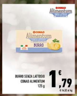 BURRO SENZA LATTOSIO CONAD ALIMENTUM