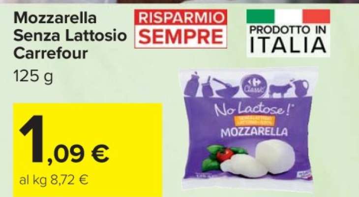 Mozzarella Senza Lattosio Carrefour