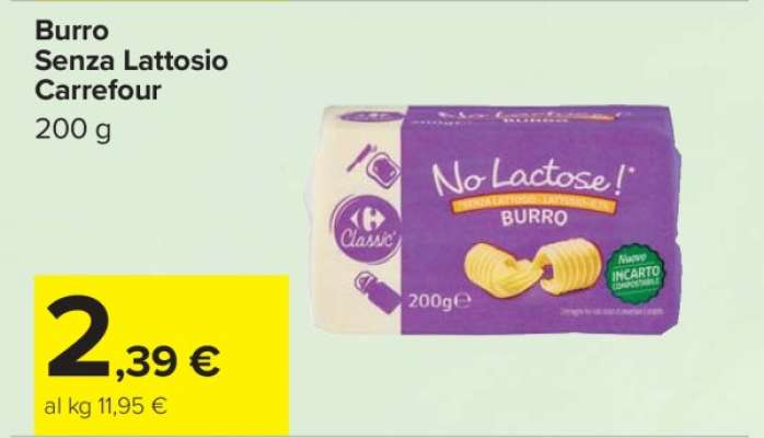 Burro Senza Lattosio Carrefour