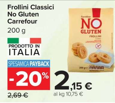 Frollini Classici No Gluten Carrefour