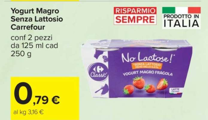 Yogurt Magro Senza Lattosio Carrefour