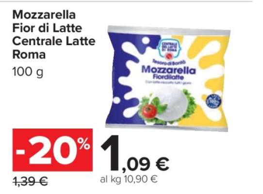 Mozzarella Fior di Latte Centrale Latte Roma