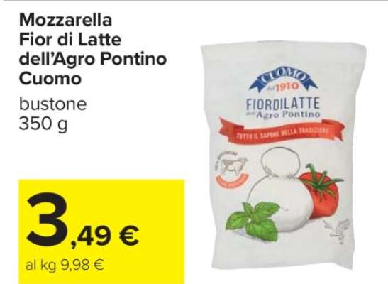 Mozzarella Fior di latte dell’Agro Pontino Cuomo