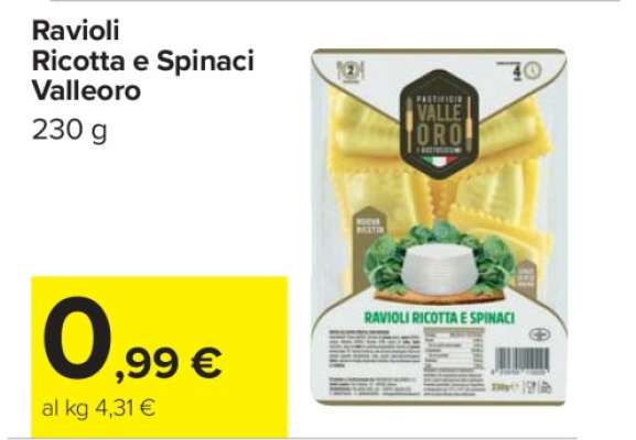 Ravioli ricotta e spinaci Valleoro