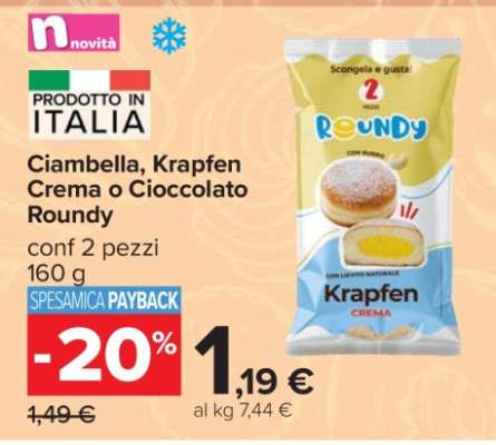 Ciambella, Krapfen Crema o Cioccolato Roundy