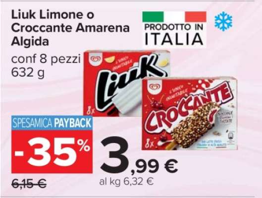 Liuk Limone o Croccante Amarena Algida