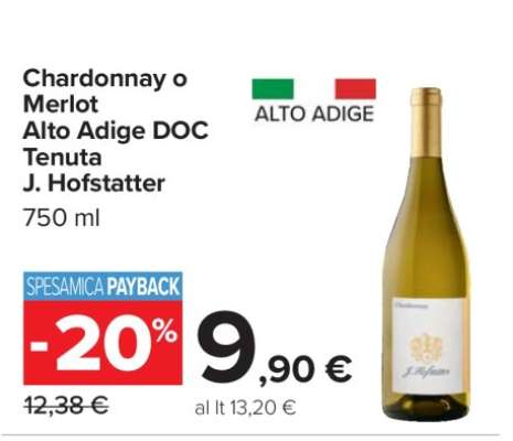 Chardonnay o Merlot Alto Adige DOC Tenuta J. Hofstatter