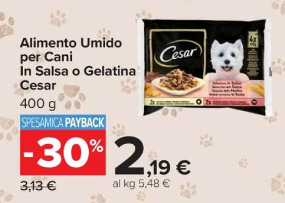 Alimento Umido per Cani In Salsa o Gelatina Cesar