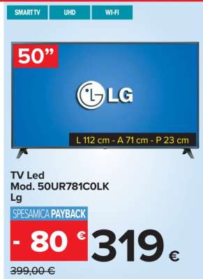 TV Led Mod. 50UR781C0LK Lg