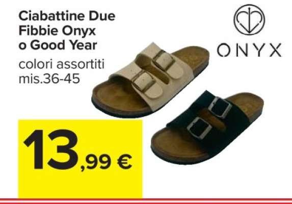 Ciabattine Due Fibbie Onyx o Good Year