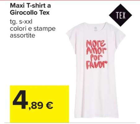 Maxi T-shirt a Girocollo Tex