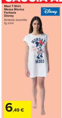 Maxi T-Shirt Mezza Manica Fantasia Disney