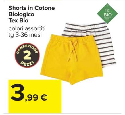 Shorts in Cotone Biologico Tex Bio