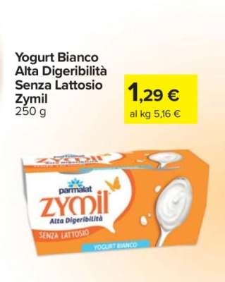 Yogurt Bianco Alta Digeribilità Senza Lattosio Zymil