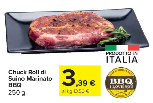 Chuck Roll di Suino Marinato BBQ