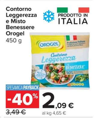 Contorno Leggerezza e Misto Benessere Orogel