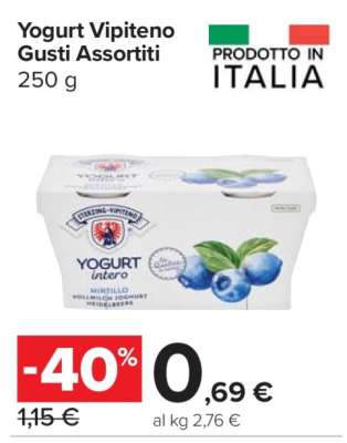 Yogurt Vipiteno Gusti Assortiti