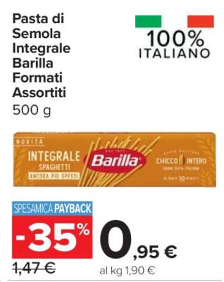 Pasta di Semola Integrale Barilla Formati Assortiti