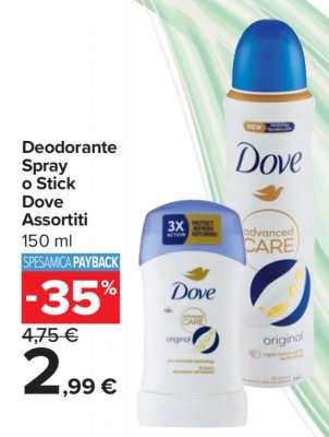 Deodorante Spray o Stick Dove Assortiti