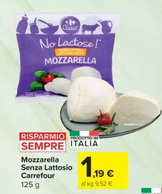 Mozzarella Senza Lattosio Carrefour