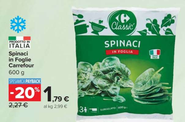 Spinaci in Foglie Carrefour