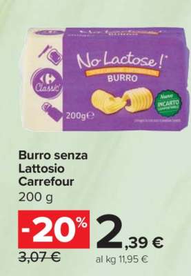 Burro Senza Lattosio Carrefour