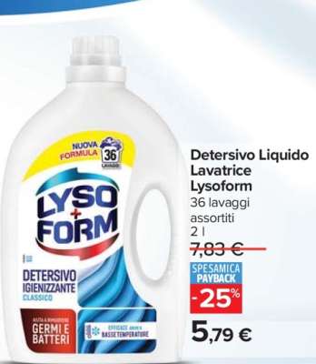 Detersivo Liquido Lavatrice Lysoform