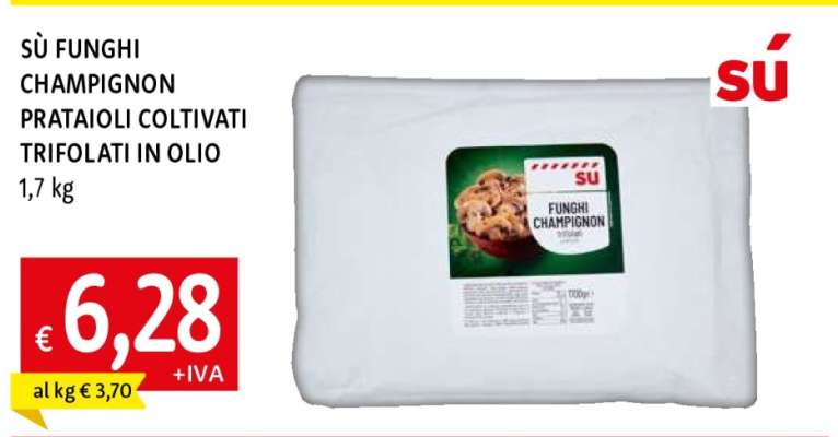 SÙ FUNGHI CHAMPIGNON PRATAIOLI COLTIVATI TRIFOLATI IN OLIO