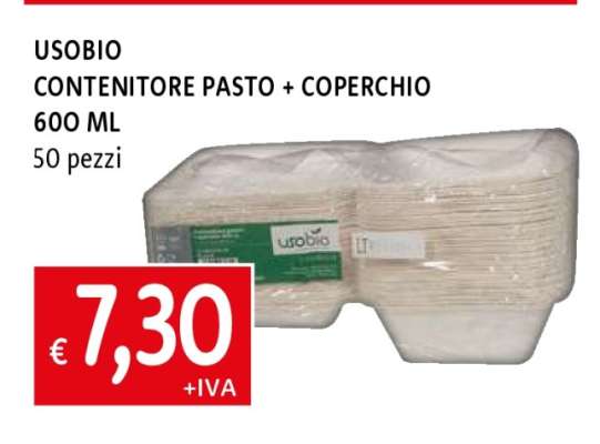 USOBIO CONTENITORE PASTO + COPERCHIO 600 ML