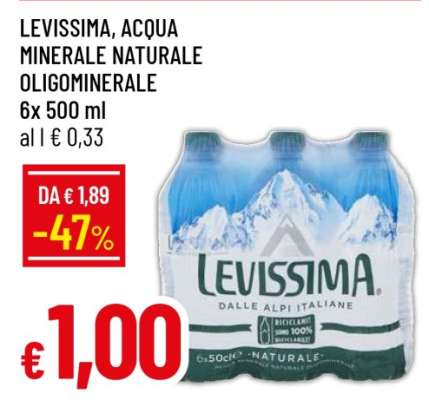 LEVISSIMA, ACQUA MINERALE NATURALE OLIGOMINERALE