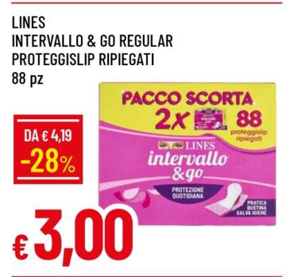 LINES INTERVALLO & GO REGULAR PROTEGGISLIP RIPIEGATI