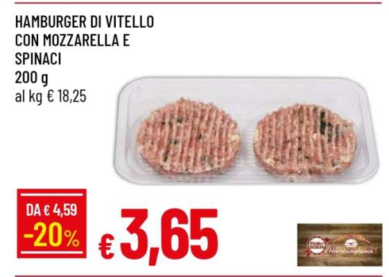 HAMBURGER DI VITELLO CON MOZZARELLA E SPINACI