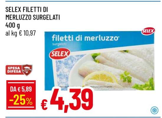 SELEX FILETTI DI MERLUZZO SURGELATI