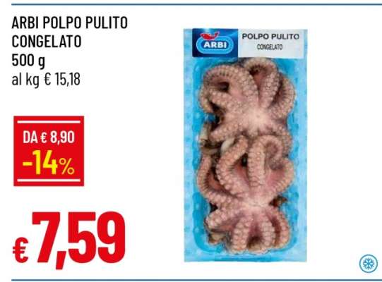 ARBI POLPO PULITO CONGELATO