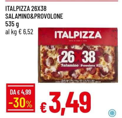 ITALPIZZA 26X38 SALAMINO&PROVOLONE