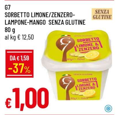 G7 SORBETTO LIMONE/ZENZERO-LAMPONE-MANGO SENZA GLUTINE