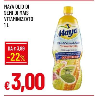 Maya Olio di Semi di Mais Vitaminizzato 1 L