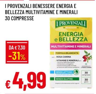 I Provenzali Benessere Energia e Bellezza Multivitamine e Minerali 30 Compresse