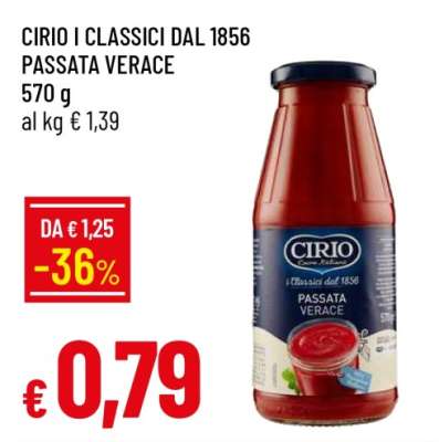 CIRIO I CLASSICI DAL 1856 PASSATA VERACE