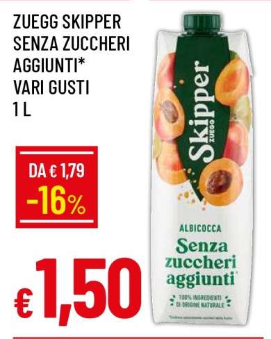 Zuegg Skipper Senza Zuccheri Aggiunti Vari Gusti 1 L