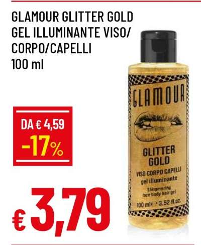 GLAMOUR GLITTER GOLD GEL ILLUMINANTE VISO/CORPO/CAPELLI