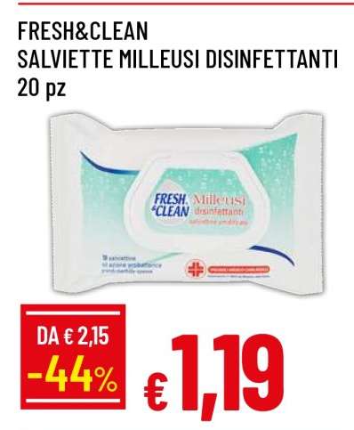 FRESH&CLEAN Salviette Milleusi Disinfettanti