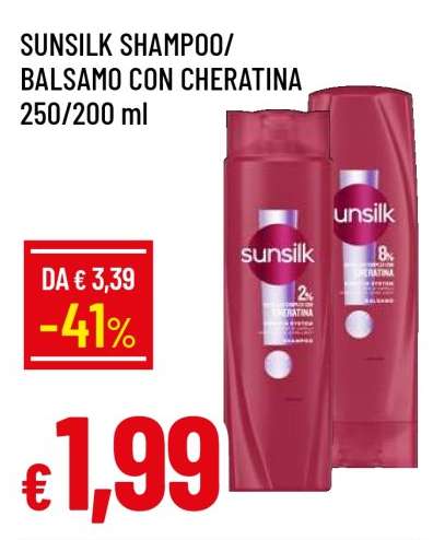SUNSILK SHAMPOO/BALSAMO CON CHERATINA