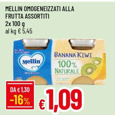 MELLIN OMOGENEIZZATI ALLA FRUTTA ASSORTITI