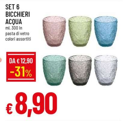 SET 6 BICCHIERI ACQUA
